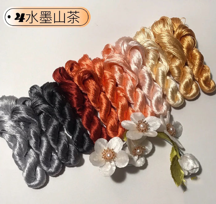 80m Suzhou Embroidery Untwisted Mulberry Silk Thread(#12Colors04 80m*12) - Ronghua Threads