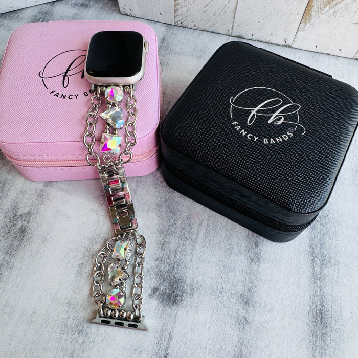 Crystal Drip Stainless Steel Link Bracelet Band For Apple Watch â ⨠Crystal Drip â Chain-Link Apple Watch Band with Iridescent Gems ⨠Ready to drip in crystal?