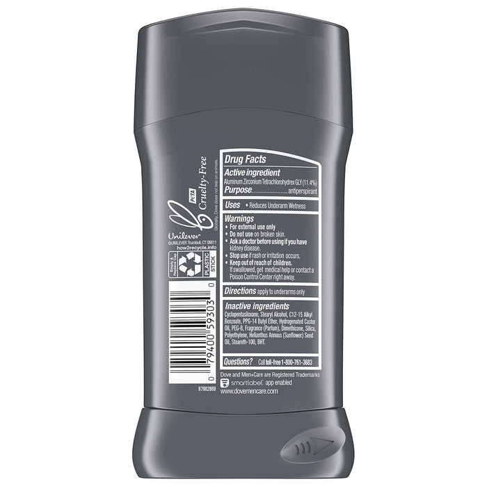 Dove Men+Care Stain Defense Clean Antiperspirant Stick 2.7 oz - 12 Pack