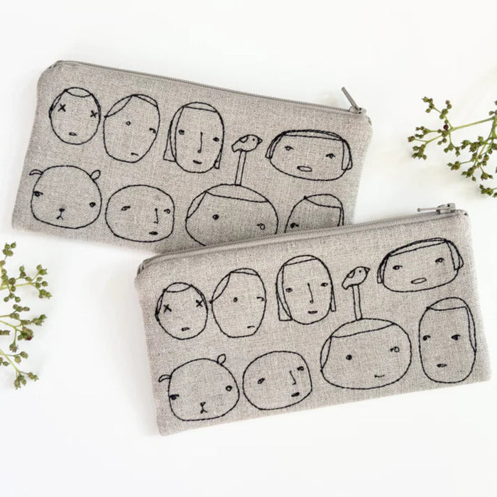 Embroidered Linen Pouch | K Studio