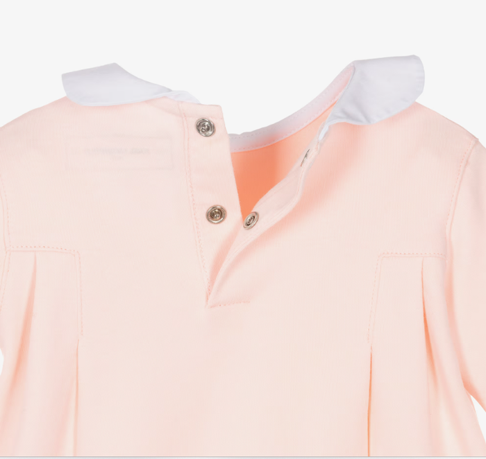 KARL LAGERFELD Baby Girls Pink Cotton Dress with Choupette Motif