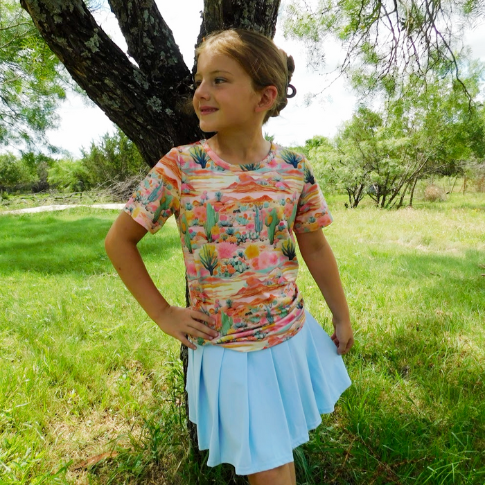 Lt. Blue Pleaded Skort