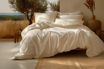 Sleep & Beyond Standard / Queen / Classic Ivory 100% Organic Cotton Sateen Pillowcase Pair