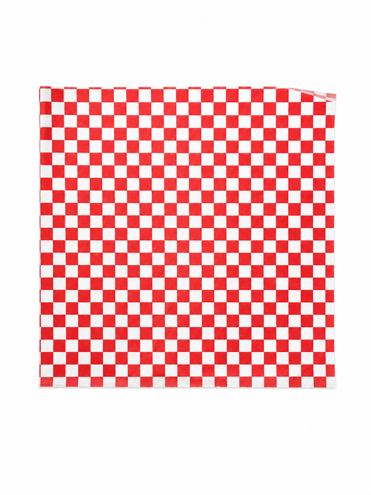 12" x 12" Red Checkered Wax Paper