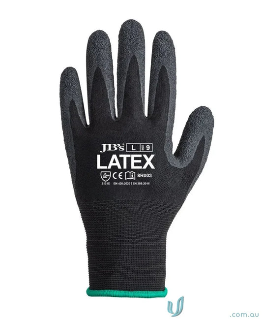 JBs 8R003 12pk. Black Latex Glove in Black front product image