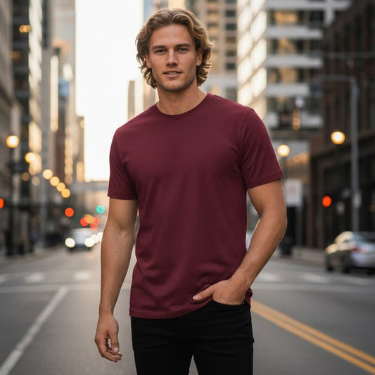 JBs 1HT 1HT Red Tee in Maroon front product image