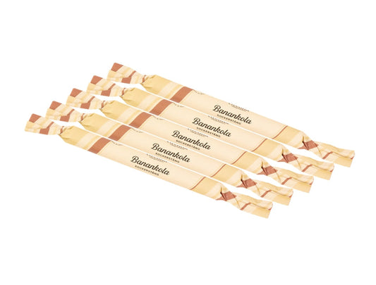 Grenna Polkagriskokeri Sockerstång Banankola 5 x 50g – Handmade Swedish banana toffee rock candy sticks from Gränna