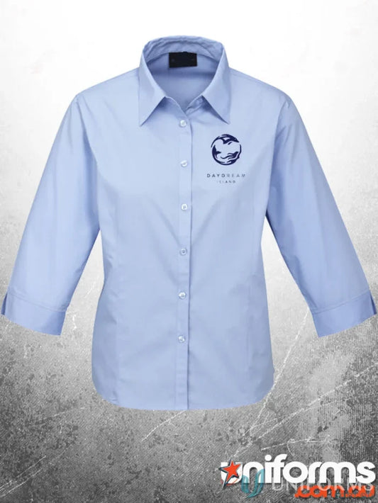 Biz Collection S10521 ADMIN Ladies (EMB-N) 3qtr Shirt in Light Blue front product image