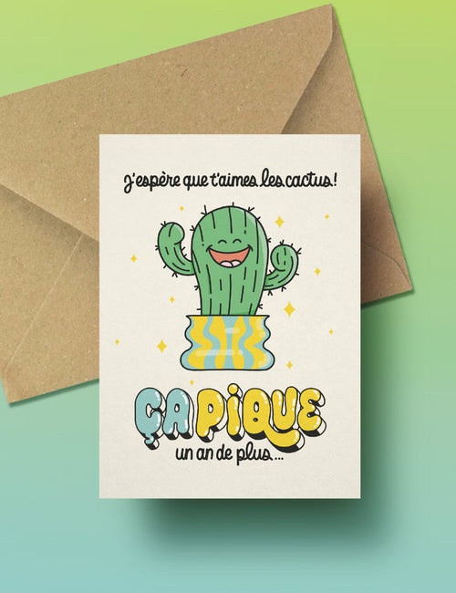 Aie Ça pique un an de plus! birthday card