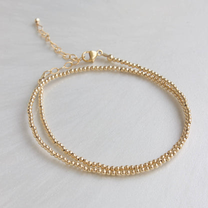 B1116 Gold Bracelet-Gold Filled Double Wrap