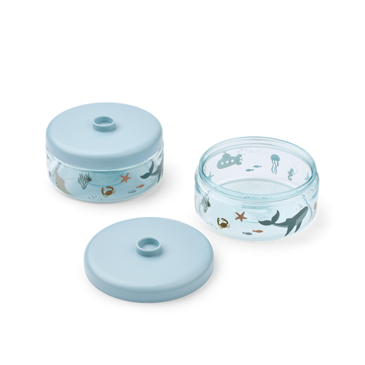 Liewood - Baby Food Boxes - Dominique - Tritan - Pack Of 2 - Sea Creature/Sandy