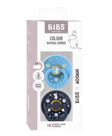 BIBS x Moomin Pacifier Colour 2 PACK Good Night Latex Size 2 Breeze Mix