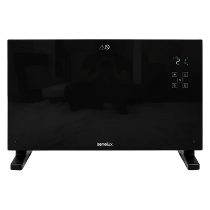 Black Glass Panel Heater with Wifi Controls