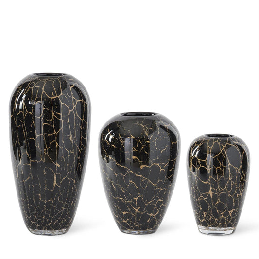 Black & Gold Glass Vases