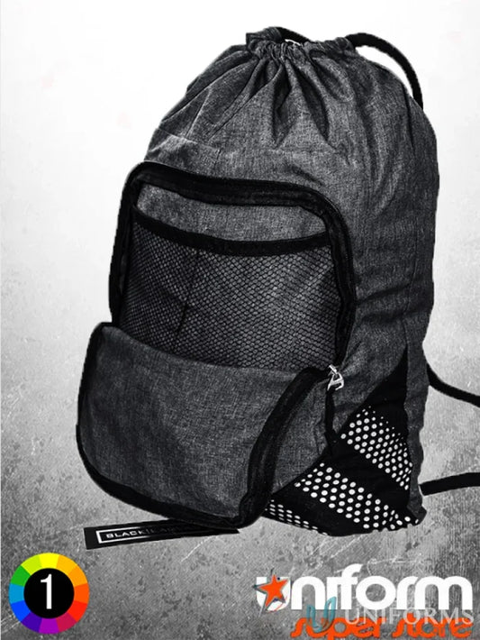 Gray drawstring backpack with pockets, perfect heather sack pack for casual use