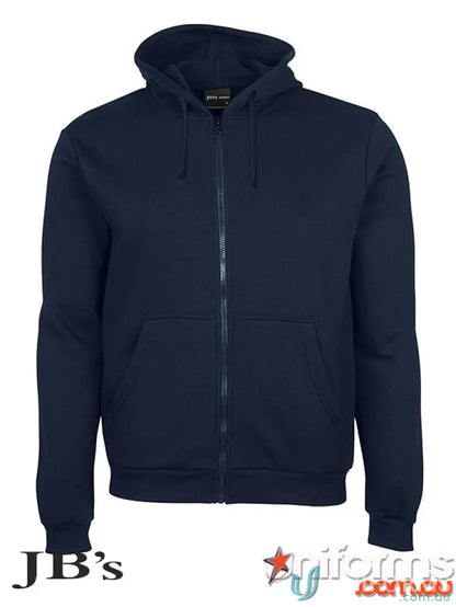 Navy blue JBs Adults Zip Hoodie in urban fit, perfect for casual style