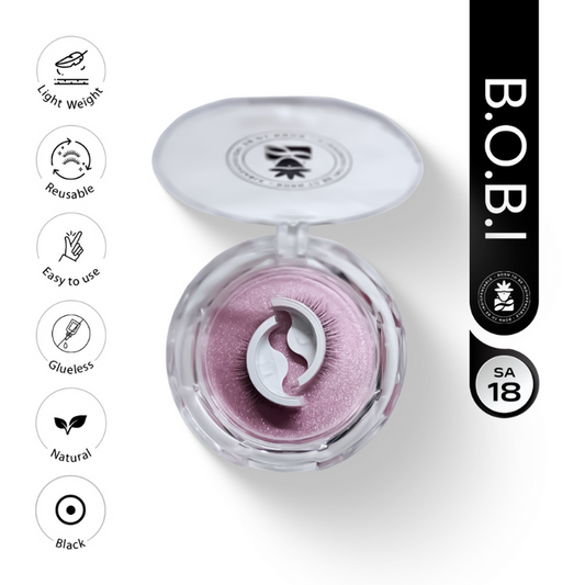 BOBI Self Adhesive Eyelashes SA18 Natural – Soft Lash Curve | Light Everyday Look | No Glue | Easy to Wear | Reusable