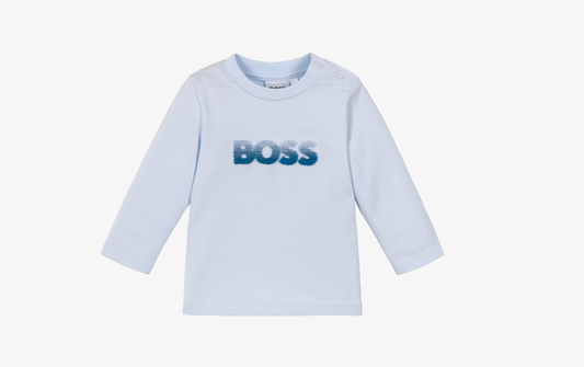 BOSS Baby Boys Pale Blue Cotton Top