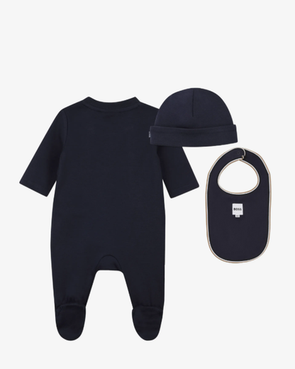 BOSS baby logo-patch babygrow set
