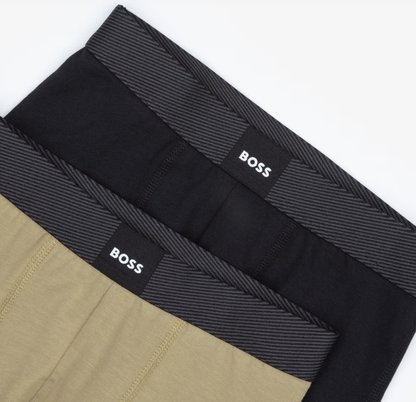 BOSS Boys Beige & Black Cotton Boxer Shorts (2 Pack)
