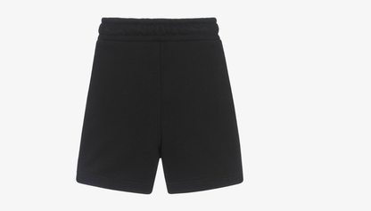 BOSS Boys Black Cotton Jersey Shorts with Patch Logo