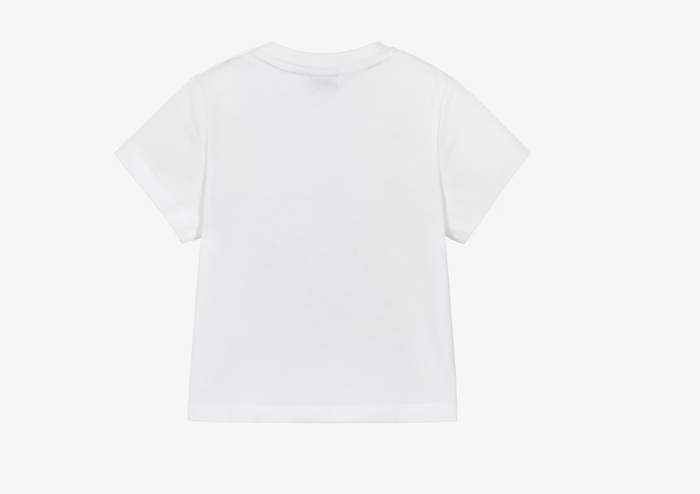 BOSS Boys White Cotton Jersey Square Logo T-Shirt
