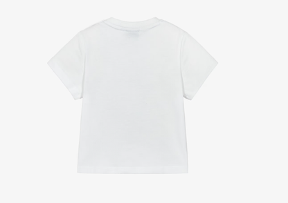 BOSS Boys White Cotton Jersey Square Logo T-Shirt