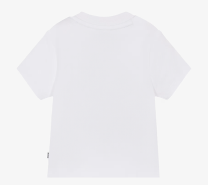 BOSS Boys White Cotton Piqué T-Shirt