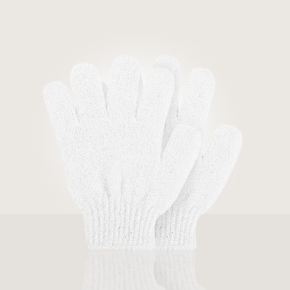 Box Of White Exfoliating Gloves.