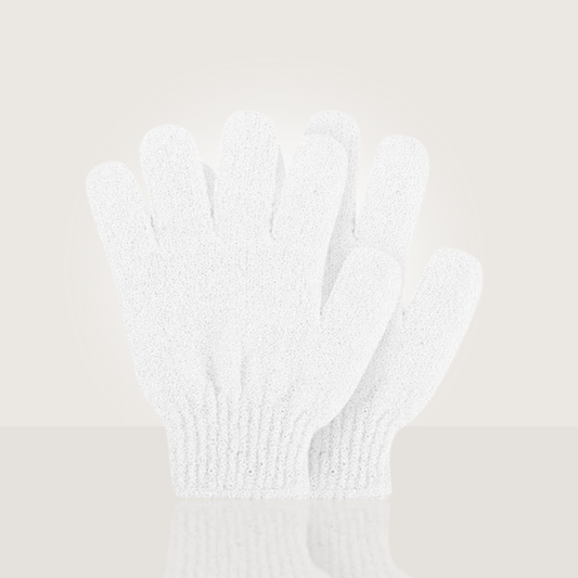 Box Of White Exfoliating Gloves.