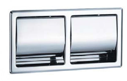 Bradley 5128 Double Toilet Roll Dispenser Recessed with Hoods
