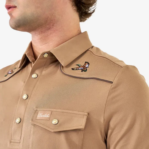 Burlebo Men's Pearl Snap Performance Polo