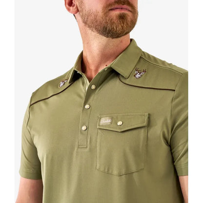 Burlebo Men's Pearl Snap Performance Polo