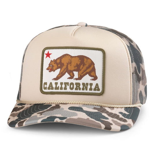 California Trucker Hat Foamy Mallard - Sand Camouflage