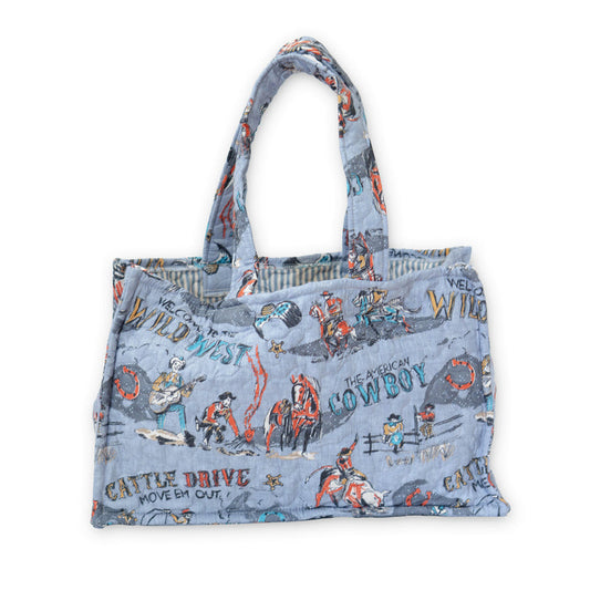 Cattle Drive Quilted Tote Bag
