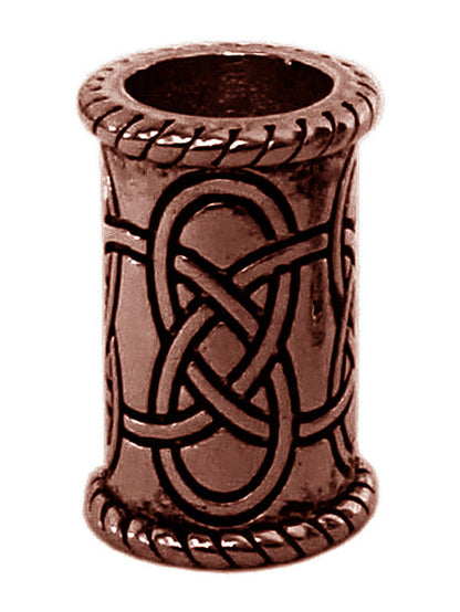 Celtic knot hair bead in oxidized copper finish