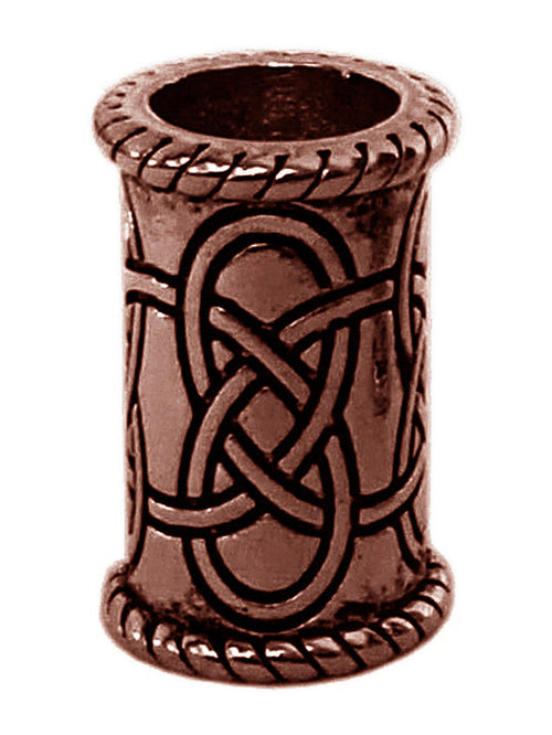 Celtic knot hair bead in oxidized copper finish