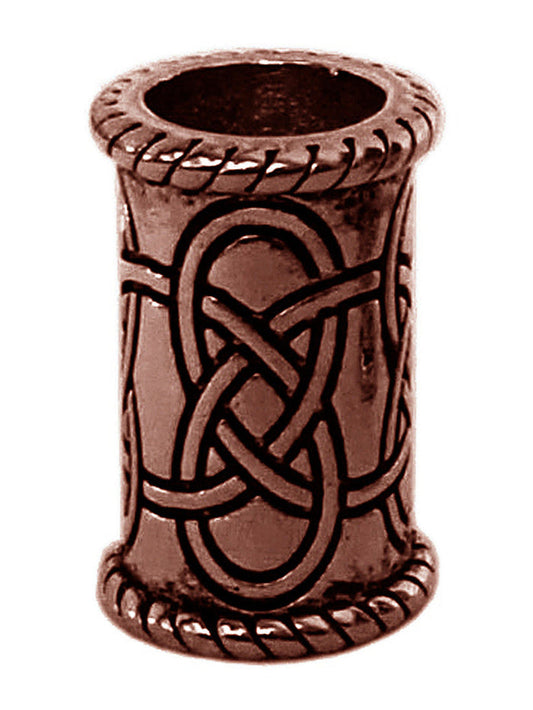 Celtic knot hair bead in oxidized copper finish