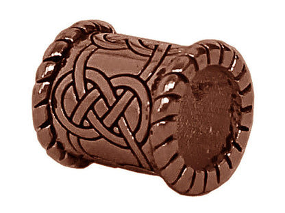 Celtic Strength Hair Bead - Wide Copper Viking Braid Accessory side view
