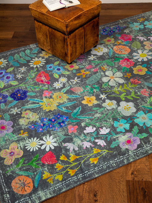 5' x 7' Chenille Rug|Wildflower-view 1