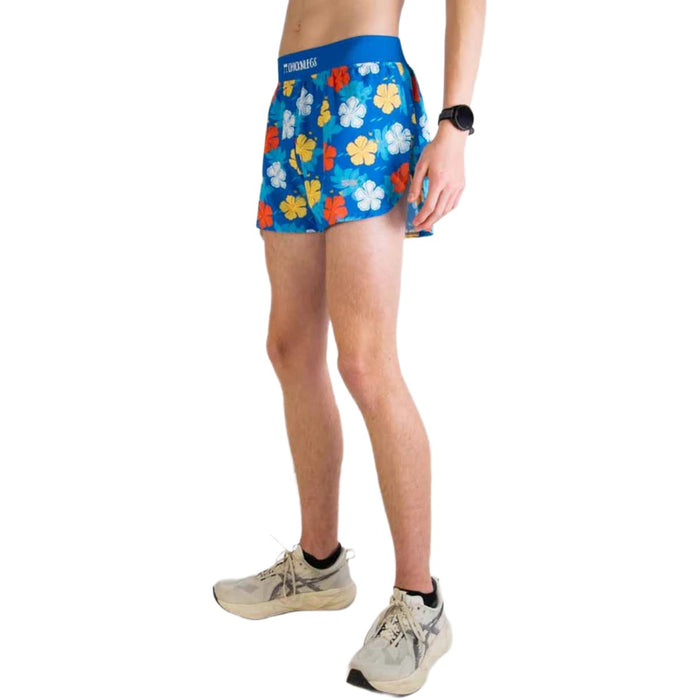 ChicknLegs Men's Hawaiian Half Split Shorts 4"