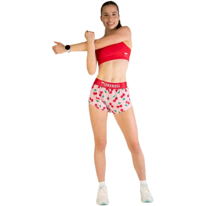 ChicknLegs Women's Cherries Split Shorts 1.5"
