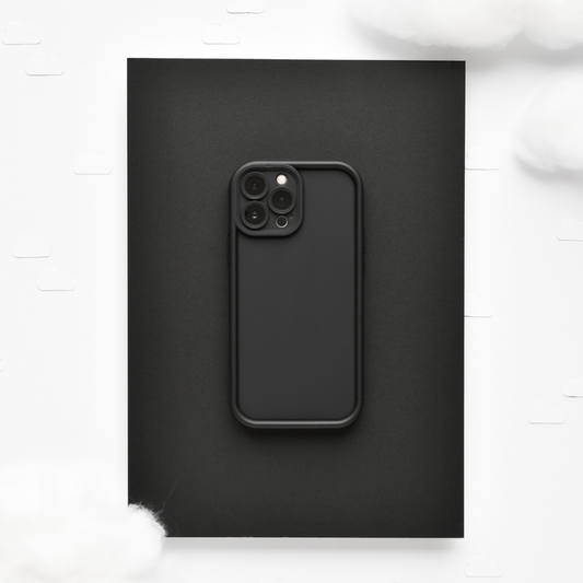 Black Cloud Soft NAKD phone case by Coconut Lane displayed on a black rectangle with a white background.