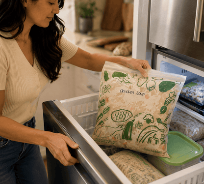 Lunchskins Compostable Gallon Storage Bags – Freezer-Safe Resealable Zip Bags