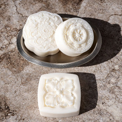 Three Dapper from the Barber handcrafted guest soaps with thick lather, clean cleanse and coconut oil by Southern Luxe Savon