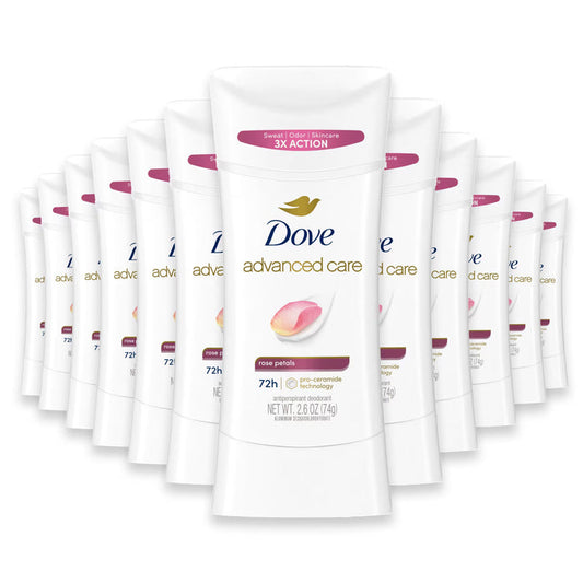 Dove Advanced Care Rose Petals Stick, 2.6 oz - 12 Pack