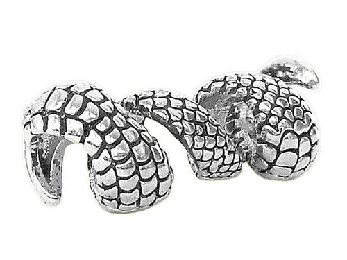 Dragon Claw Hair Bead - Sterling Silver Plated Braid Accessory front view