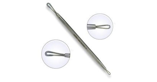 EKS Comedone Extractor 2 Loops & Flat Handle (Germany)