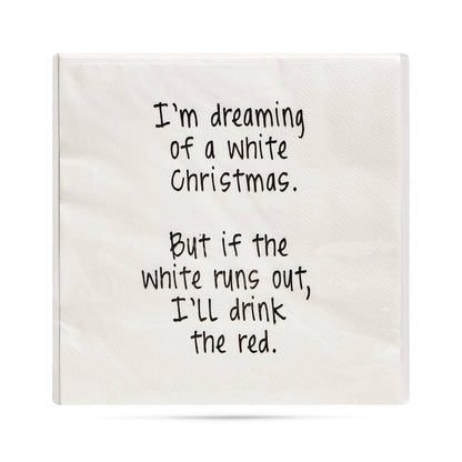 ellembee gift - I'm dreaming of a white Christmas. funny Cocktail Napkins