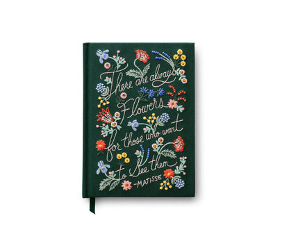 Embroidered Journal-There Are Always Flowers